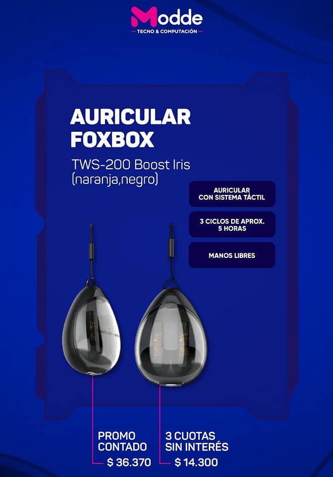 Auricular bluetooth Foxbox TWS-200 Boost Iris