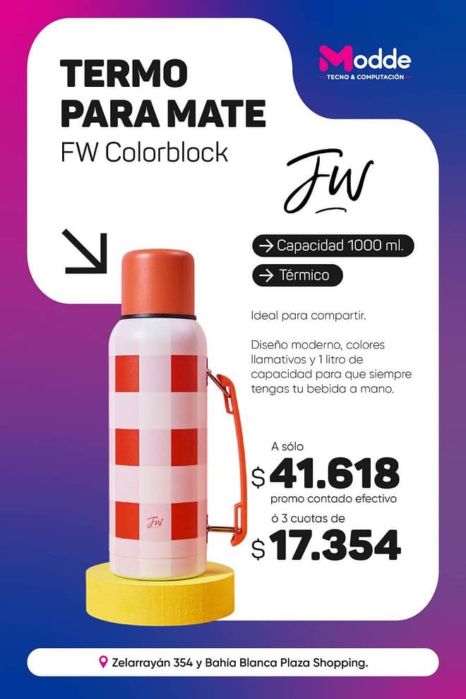 Termo matero Fun World Color Block 1L