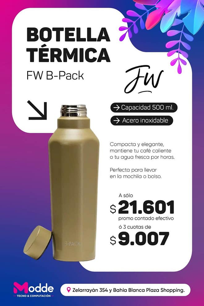 Botella térmica acero lisa Fun World B-Pack 500ml
