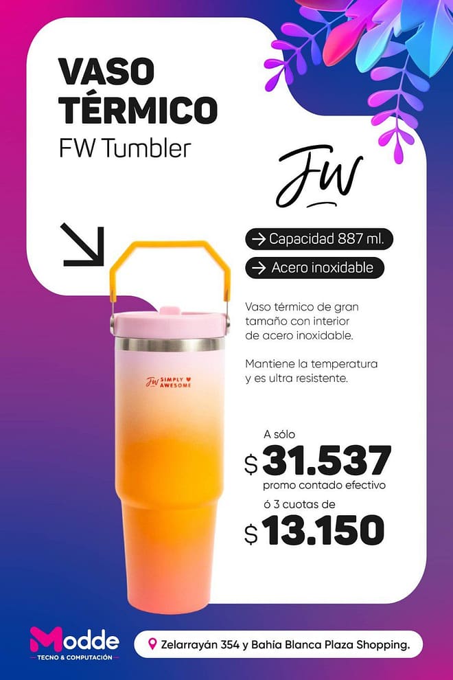 Vaso térmico Fun World Tumblr 887ml