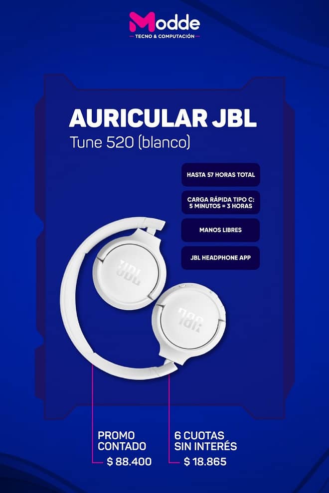 Auricular JBL Tune 520