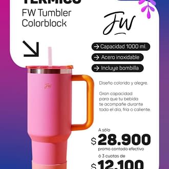 Vaso térmico Fun World Tumblr All Day Fresh 1L