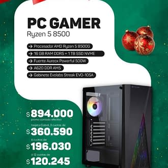 PC AMD Ryzen 5 8500g / 16gb RAM DDR5 / 1tb NVME / RTX 3050 / 500w / Gabinete Evolabs Streak