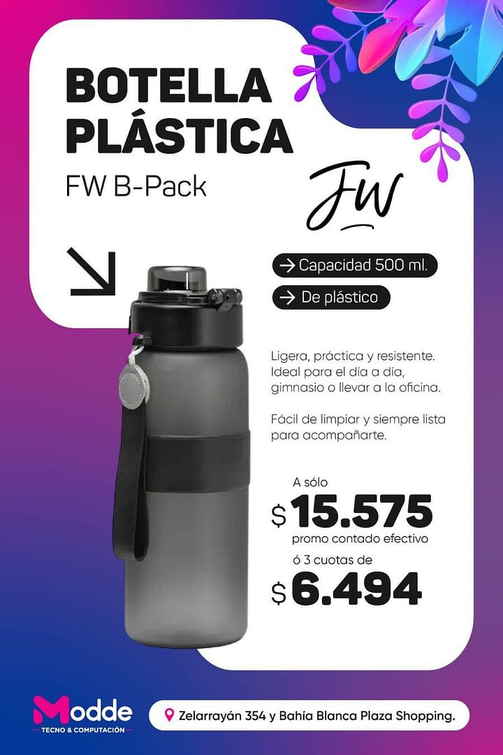 Botella plástica Fun World 500ml