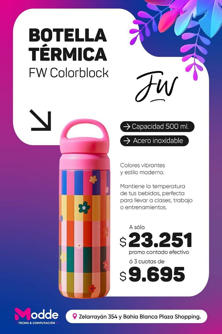 Botella térmica Fun World Color Block 500ml
