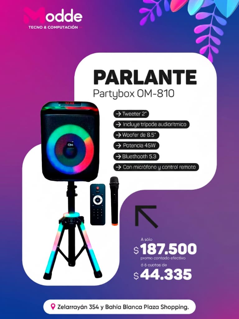 Parlante con trípode OM Partybox OM-810
