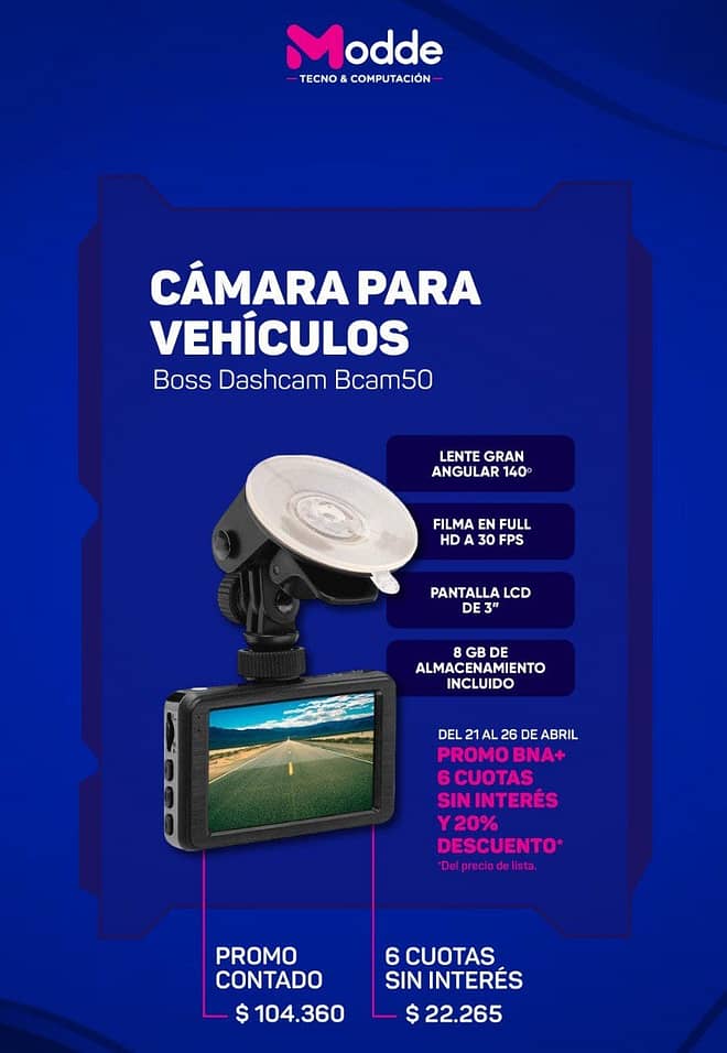 Cámara para vehículo Boss BCAM50 dashcam