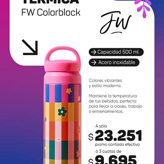 Botella térmica Fun World Color Block 500ml